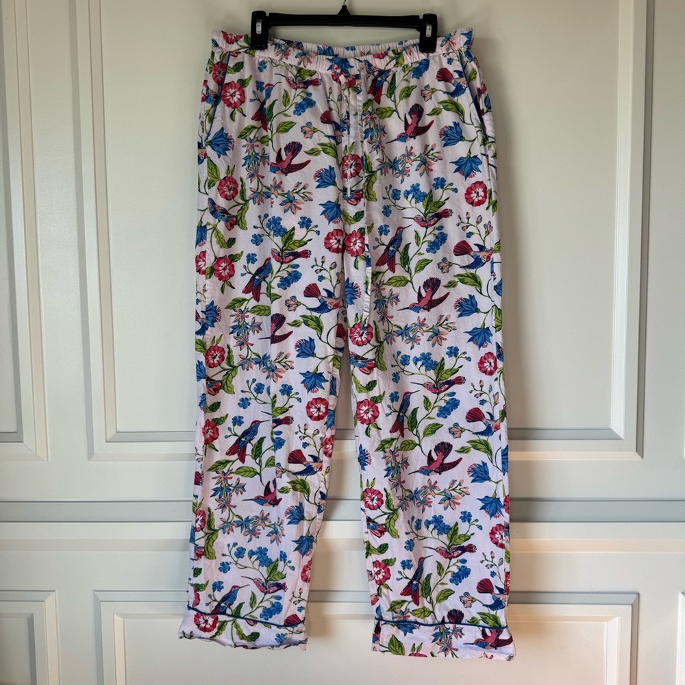 Anthropologie | Printfresh Size Large Hummingbird Haven Pajama Pants w/ Pockets - Picture 3 of 12
